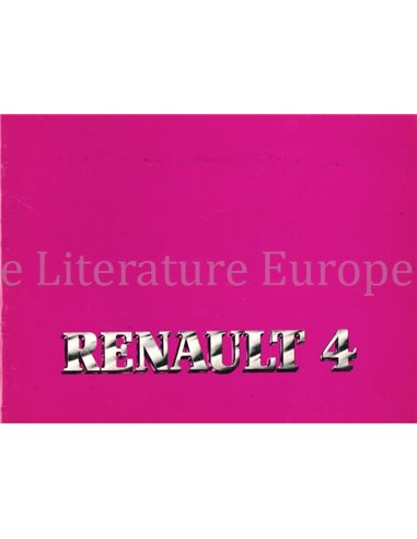 1983 RENAULT 4 INSTRUCTIEBOEKJE NEDERLANDS
