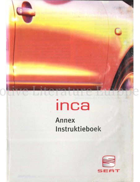 2001 SEAT INCA KURZ BETRIEBSANLEITUNG NIEDERLÄNDISCH