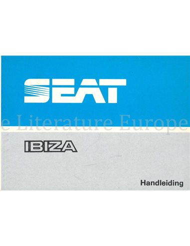 1988 SEAT IBIZA BETRIEBSANLEITUNG NIEDERLÄNDISCH