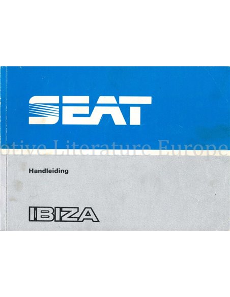 1985 SEAT IBIZA BETRIEBSANLEITUNG NIEDERLÄNDISCH