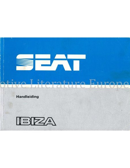 1985 SEAT IBIZA BETRIEBSANLEITUNG NIEDERLÄNDISCH