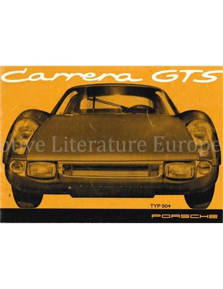 1964 PORSCHE 904 CARRERA GTS BROCHURE DUITS