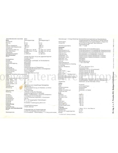 1964 PORSCHE 904 CARRERA GTS BROCHURE GERMAN