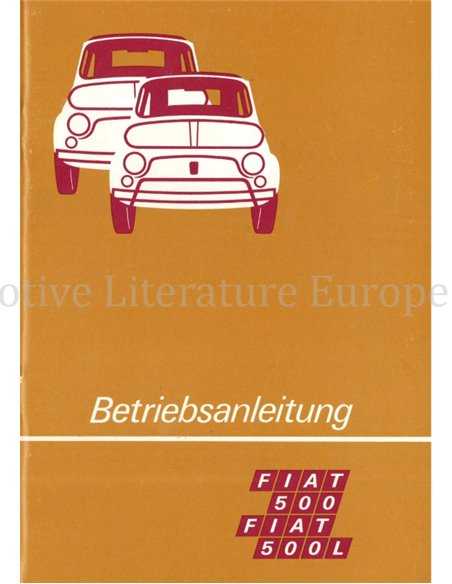 1972 FIAT 500 L BETRIEBSANLEITUNG FRANZÖSISCH