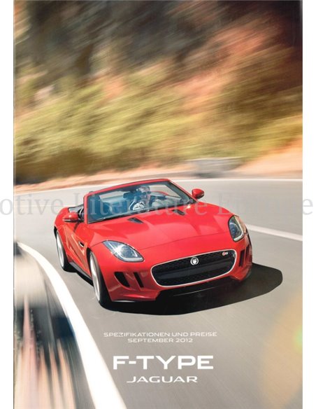 2012 JAGUAR F TYPE COUPÉ SPECIFICATIONS AND PRICES BROCHURE GERMAN