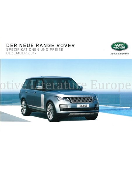2018 RANGE ROVER HARDCOVER BROCHURE DUITS