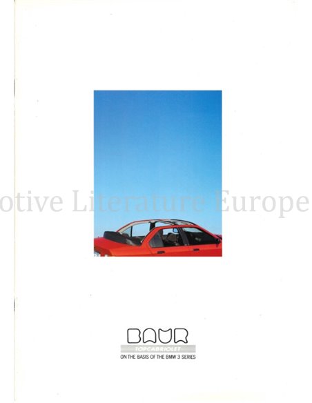 1993 BMW 3ER BAUR TOPCABRIOLET PROSPEKT ENGLISCH