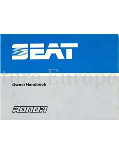 1983 SEAT RONDA OWNERS MANUAL ENGLISH
