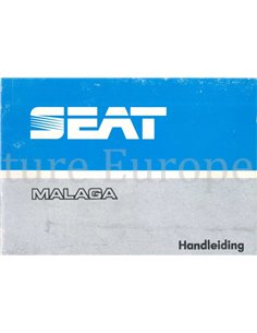 1989 SEAT MALAGA BETRIEBSANLEITUNG NIEDERLÄNDISCH 