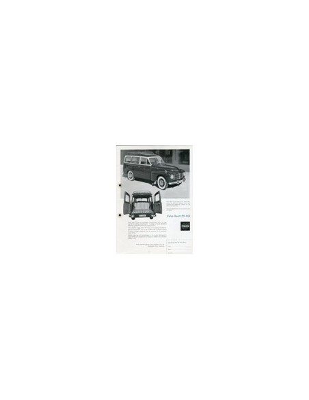 1953 VOLVO PV 445 LEAFLET ZWEEDS