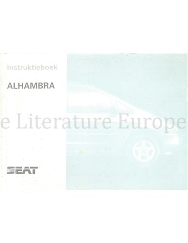 1996 SEAT ALHAMBRA BETRIEBSANLEITUNG NIEDERLÄNDISCH 