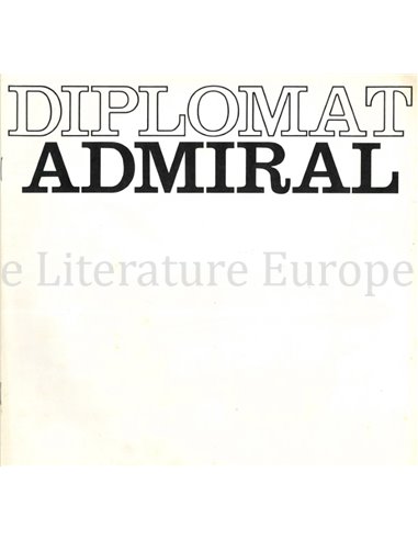 1971 OPEL DIPLOMAT / ADMIRAL BROCHURE NEDERLANDS