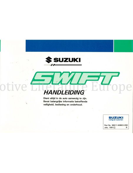 1991 SUZUKI SWIFT OWNERS MANUAL HANDBOOK DUTCH