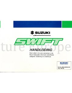 1994 SUZUKI SWIFT OWNERS MANUAL HANDBOOK DUTCH