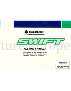 1994 SUZUKI SWIFT OWNERS MANUAL HANDBOOK DUTCH