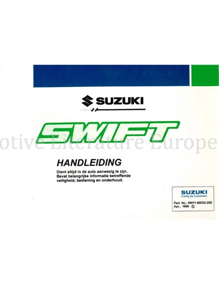 1999 SUZUKI SWIFT INSTRUCTIEBOEKJE NEDERLANDS