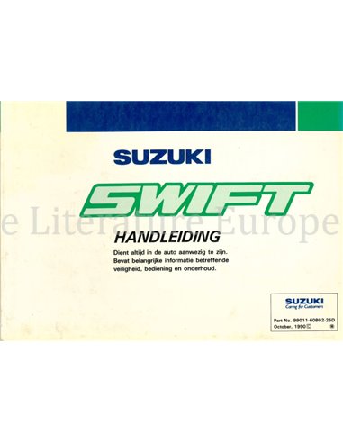 1990 SUZUKI SWIFT OWNERS MANUAL HANDBOOK DUTCH