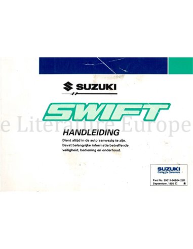 1995 SUZUKI SWIFT BETRIEBSANLEITUNG NIEDERLANDISCH