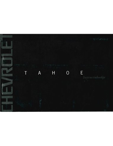 2001 CHEVROLET TAHOE OWNERS MANUAL DUTCH