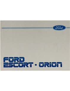 1985 FORD ESCORT - ORION BEDIENUNGSANLEITING NIEDERLÄNDISCH