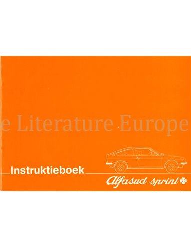 1977 ALFA ROMEO ALFASUD SPRINT BETRIEBSANLEITUNG NIEDERLÄNDISCH