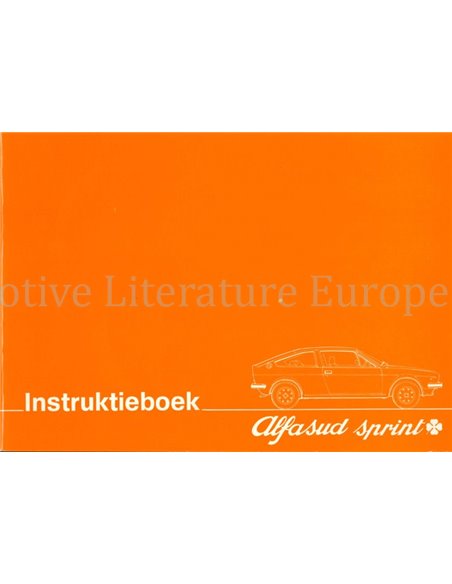 1977 ALFA ROMEO ALFASUD SPRINT BETRIEBSANLEITUNG NIEDERLÄNDISCH