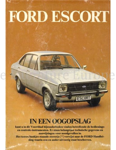 1979 FORD ESCORT OWNERS MANUAL HANDBOOK DUTCH
