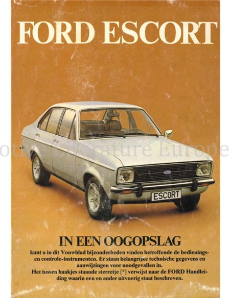 1979 FORD ESCORT BEDIENUNGSANLEITING NIEDERLÄNDISCH
