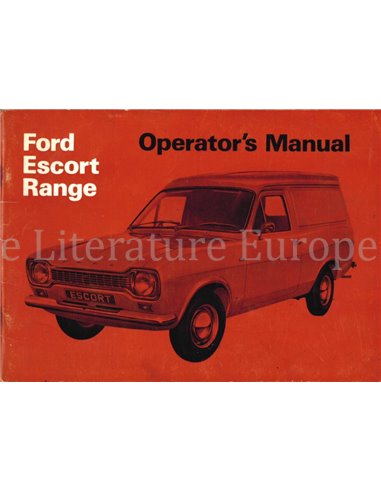 1968 FORD ESCORT BEDIENUNGSANLEITING ENGLISCH
