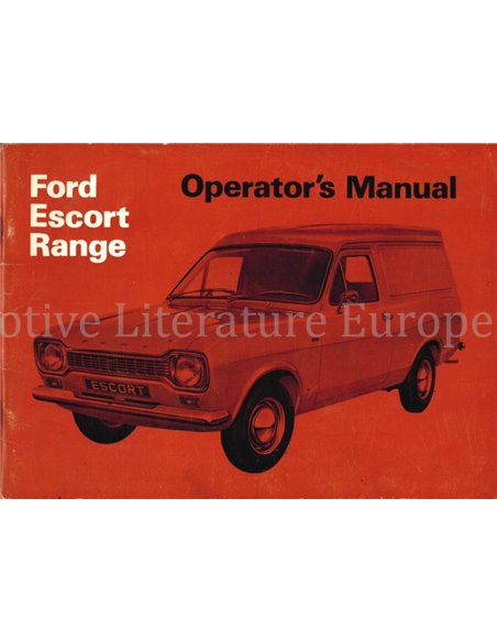 1968 FORD ESCORT OWNERS MANUAL HANDBOOK ENGLISH