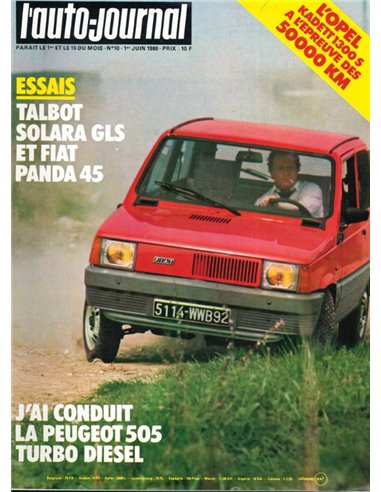 1980 L'AUTO-JOURNAL MAGAZIN 10 FRANZÖSISCH