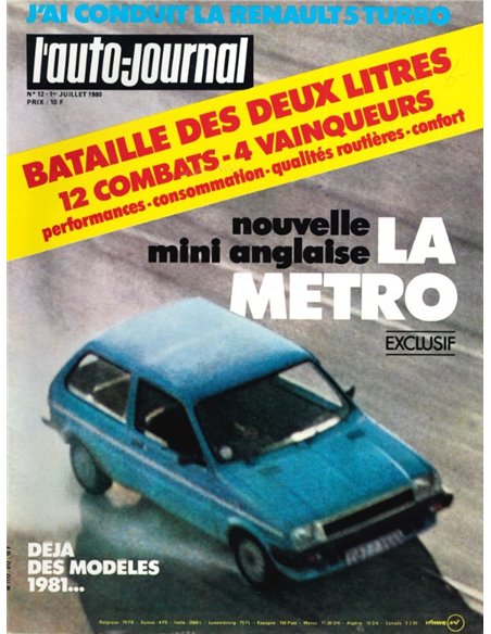 1980 L'AUTO-JOURNAL MAGAZIN 12 FRANZÖSISCH