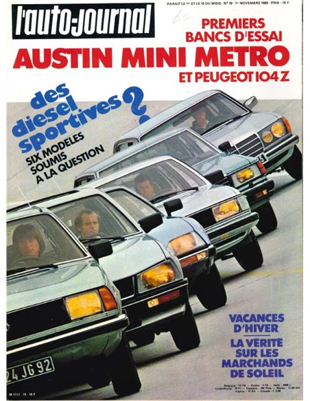 1980 L'AUTO-JOURNAL MAGAZIN 19 FRANZÖSISCH
