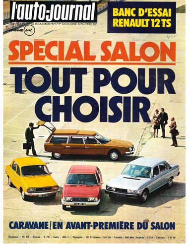 1975 L'AUTO-JOURNAL MAGAZIN 17 FRANZÖSISCH