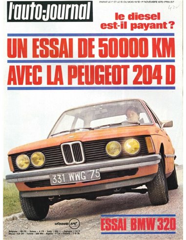 1975 L'AUTO-JOURNAL MAGAZIN 19 FRANZÖSISCH