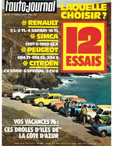 1976 L'AUTO-JOURNAL MAGAZINE 12 FRENCH