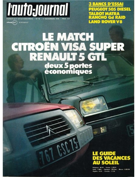 1979 L'AUTO-JOURNAL MAGAZIN 19 FRANZÖSISCH