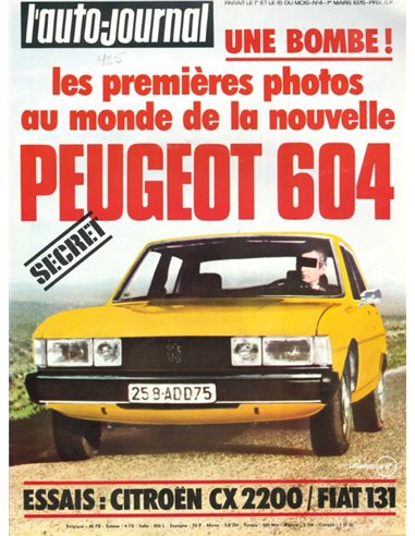 1975 L'AUTO-JOURNAL MAGAZIN 4 FRANZÖSISCH