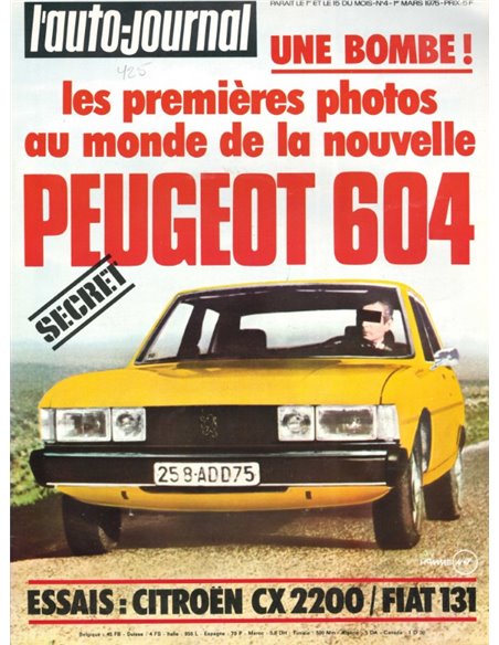1975 L'AUTO-JOURNAL MAGAZIN 4 FRANZÖSISCH