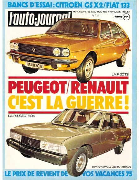 1975 L'AUTO-JOURNAL MAGAZINE 6 FRENCH