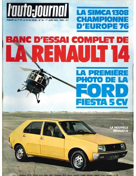 1976 L'AUTO-JOURNAL MAGAZINE 10 FRANS