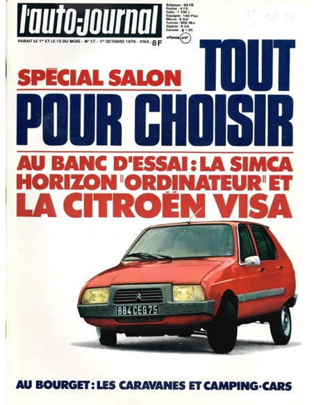 1978 L'AUTO-JOURNAL MAGAZIN 17 FRANZÖSISCH