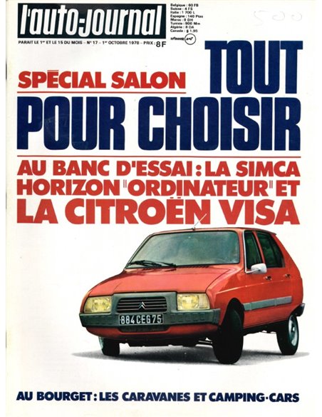 1978 L'AUTO-JOURNAL MAGAZINE 17 FRENCH
