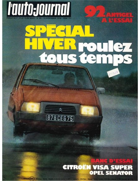 1978 L'AUTO-JOURNAL MAGAZIN 20 FRANZÖSISCH