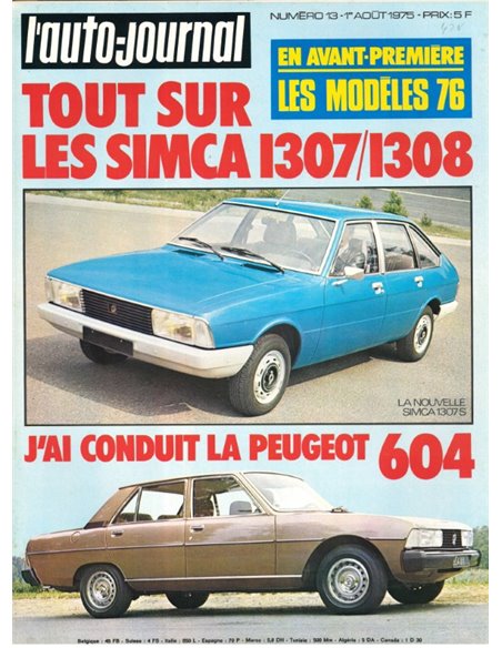 1975 L'AUTO-JOURNAL MAGAZINE 13 FRANS