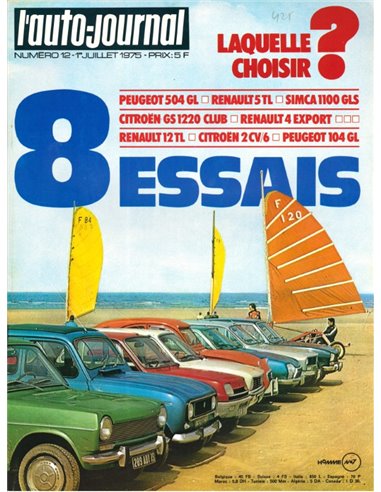 1975 L'AUTO-JOURNAL MAGAZIN 12 FRANZÖSISCH