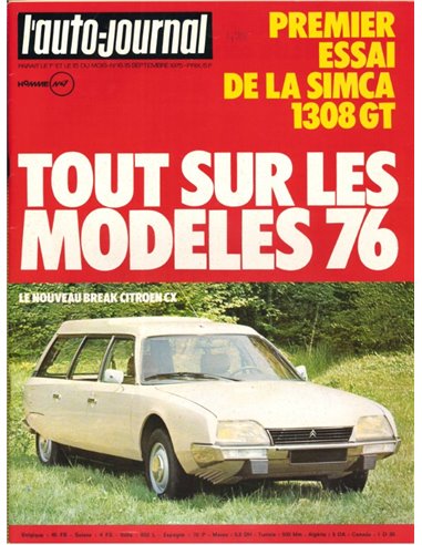 1975 L'AUTO-JOURNAL MAGAZIN 16 FRANZÖSISCH