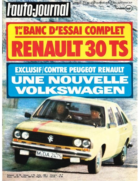 1975 L'AUTO-JOURNAL MAGAZIN 8 FRANZÖSISCH
