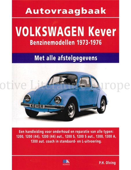1973 - 1976 VOLKSWAGEN KAFER 1200 & 1300 REPARATURANLEITUNG NIEDERLÄNDISCH
