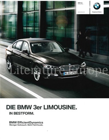 2013 BMW 3 SERIE SEDAN BROCHURE DUITS